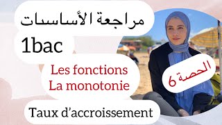 الحصة 6 la monotonie d’une fonction  خاص بالأولى باكلوريا الثانية باك لا داعي يراجعوه [upl. by Hanoj]