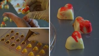 Einfach Herz Pralinen mit Vanillefüllung  Pralinen zum Valentinstag  DIY Praline  Kuchenfee [upl. by Atnod790]