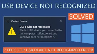 How to Fix USB Device Not Recognized Error on Windows 10 [upl. by Aynot]