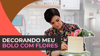 DECORAÇÃO DE BOLO COM FLORES NATURAIS [upl. by Bathesda]