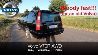 Volvo V70R AWD ACCELERATION  TOP SPEED ON GERMAN AUTOBAHN  SOUNDCHECK  Onboard Cam [upl. by Ot]