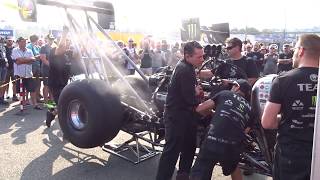 Drag Racing Nitrolympx Hockenheim 2018  Urs Erbacher Top Fuel Warmup [upl. by Chevy]