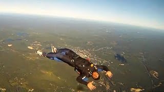 Skydiving Accident Backflying Turns To Terrifying Uncontrollable Spin [upl. by Elleuqram]