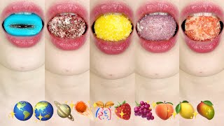 asmr POP ROCKS SPRINKLE BALL GUMMY 🌎🌏🪐☄️🎊🍓🍇🍑🍋🥭 팝핑캔디 볼 젤리 eating sounds [upl. by Sheridan761]