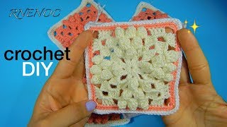 CUADRADO TEJIDO BODOQUE POPCORN CROCHET GRANNY SQUARE DIY [upl. by Kazue508]