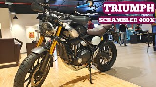 All New 2024 Triumph Scrambler 400X Detailed Walkround🧐🧐 Triumph Scrambler 400X  Local Abroad [upl. by Eilerua]