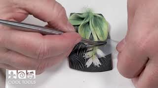 Cool Tools  Polymer Clay Flower Pendant with Pan Pastels by Christi Friesen [upl. by Ecienaj]