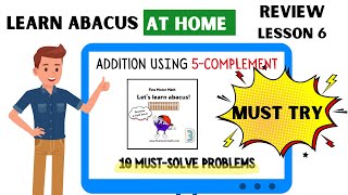 Learn Abacus At Home 9  Review Problems  Addition Using the 5Complement Pairs [upl. by Mccarty]