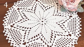 CROCHET How to crochet doily EASY Tutorial Part 4 15  17 round [upl. by Booze]