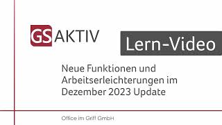 GSAktiv  Neue Funktionen im Update vom 122023 [upl. by Secilu]