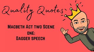 Macbeth Act 2 Scene 1  GCSE Quote Dagger Speech Analysis [upl. by Fayola971]