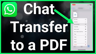 How To Transfer WhatsApp Chats To PDF [upl. by Three54]