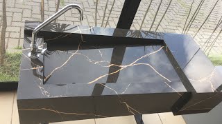 How to make ramp sink from porcelain tiles With all sizes [upl. by Nosredna187]