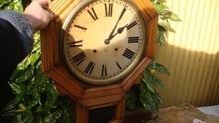 Antioue Old American Ansonia Strike Wall Clock Pendulum amp Key See Video [upl. by Aitnohs]