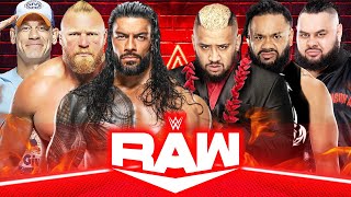 Roman Reigns Brock Lesnar John Cena vs Bronson Reed Jacob Fatu Solo Sikoa  Tag Team Raw [upl. by Panther]