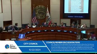 Santa Monica City Council Meeting October 22 2024 [upl. by Brout]