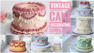 Vintage Cake Decorating  Satisfying Piping Compilation  How to Make Cake  Cake StyleTrend 2021 [upl. by Hemminger]