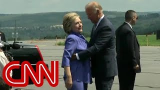 Watch Joe Biden give an endless hug to Hillary Clinton [upl. by Henry994]