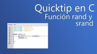 QuickTip en C  Función rand y srand [upl. by Gerta]