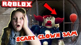 HIDING FROM CREEPY CLOWN AT 3AM OMG Roblox Clown Killing Part 2  Ruby Rube [upl. by Ecnerual]