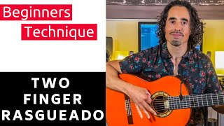 How to play RASGUEADO  Two Finger Technique  Flamenco Guitar [upl. by Ssew525]