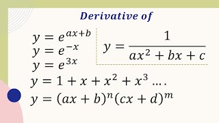 Derivatives  Differentiation  Chain Rule  6 Problems on Chain Rule  NCERT HSC CBSE ISC [upl. by Nuawtna]