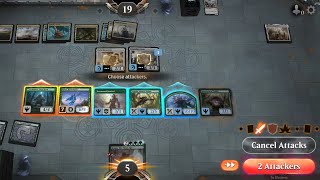 Ep366 Mono green elfelvesbeasts deck vs 5color Flying First strikers Plat Ranked historic MTGA [upl. by Zelma]