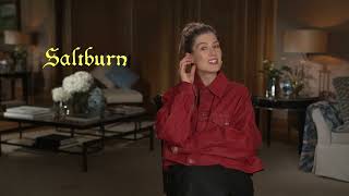 Rosamund Pike Talks About Gothic Drama “Saltburn” [upl. by Ambler]