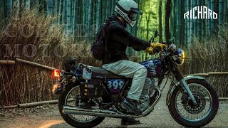 Yamaha SR400 真夏の朝活、川のせせらぎとアイスコーヒー  エスプレッソ  単気筒バイクのサウンド  自然の音  ASMR [upl. by Mindi]