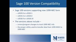 Sage 100 1099 Update 2020 [upl. by Sybyl]