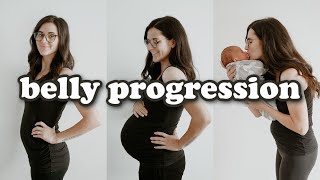 PREGNANT BELLY PROGRESSION  Week by Week Transformation [upl. by Anirazc]