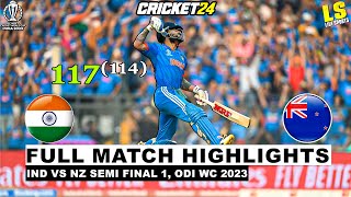 World Cup 2023 SemiFinal Clash IND vs NZ Highlights  CRICKET 24 [upl. by Rama683]