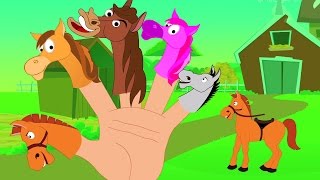 Caballo dedo de la familia  Canciones para niños  Poem For Kids  Kids Rhyme  Horse Finger Family [upl. by Hinckley]