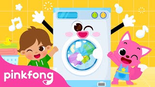 The Dancing Washing Machine  Wishy Washy Dance  Nursery Rhymes  Pinkfong Songs [upl. by Shelden]