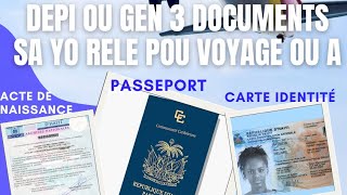 DEPIW GEN PASSPEPORT CARTE ELECTORALE ACTE DE NAISSANCE RELE POU VOYAGE OU A [upl. by Rebak]