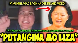 KAKAPASOK LANG VP SARA PINAGMUMURA SI LIZABBM AT TAMBA SOBRANG TAPANG TALAGA NI VP SARA SALUT [upl. by Morty]