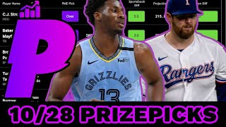 PRIZEPICKS TODAY 1028 NBA  NFL  CFB  MLB  DOTA  CS2  TENNIS  UFC  SOCCER  NHL  VALORANT [upl. by Harriett]