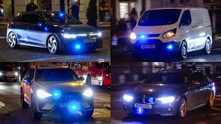 Unmarked Metropolitan Police Vehicles Respond through London Using Blue Lights amp Sirens [upl. by Asirram]