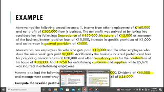 Computation of Taxable Profit and Income tax Worked Example [upl. by Aicirtam771]