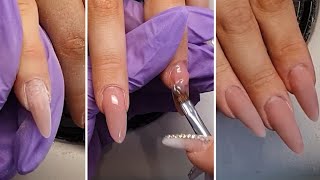 Doing gel nails rebalance on 5 weeks growth Gel nail infill step by step for beginners [upl. by Ahseneuq513]