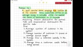 Decision Science Imp Queuing Theory 10 marks confirmed MBA  3rd Sem S P P U100 passing [upl. by Bonnette830]