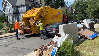 Capitol Mack LR McNeilus Packing a Huge Bulk Pile at Allston Christmas [upl. by Linzer]