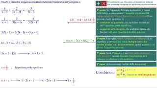 Discussione di equazioni frazionarie letterali  2 esercizi completi senza calcoli [upl. by Irek]