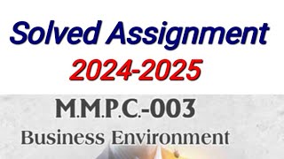 MMPC 03 Solved Assignment 202425  MMPC 03 Solved Assignment july 2024 Session  MMPC 3 assignment [upl. by Maclean]