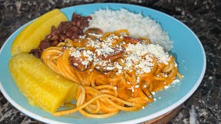 Ricos 😋 Espaguetis Hondureños🧑‍🍳💯🇭🇳🍝 [upl. by Ashla]