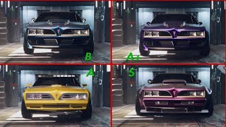 Need For Speed Unbound  B  A  A  and S class builds  Pontiac Firebird 1977 [upl. by Arob255]