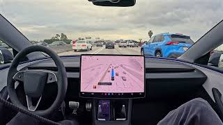 Tesla FSD 132 Los Angeles to San Diego without Touching the Steering Wheel [upl. by Fanning654]