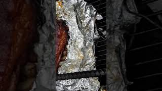 Lamb ribs in pit barrel water pan help bring temp down [upl. by Zirkle175]