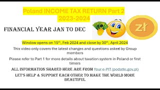 Poland Income Tax Return part 2  2024  PIT 11  Tax Relief  Check Description [upl. by Ingles366]