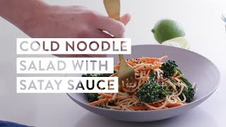 Cold Noodle Salad with SunButter Satay Sauce Recipe  goop [upl. by Birkle]